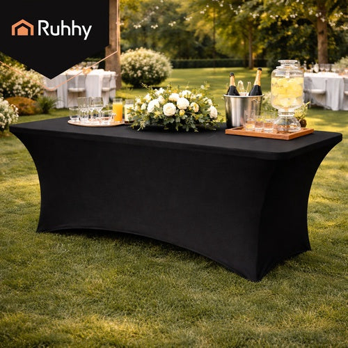 Elastic Black Banquet Tablecloth 180x75 cm