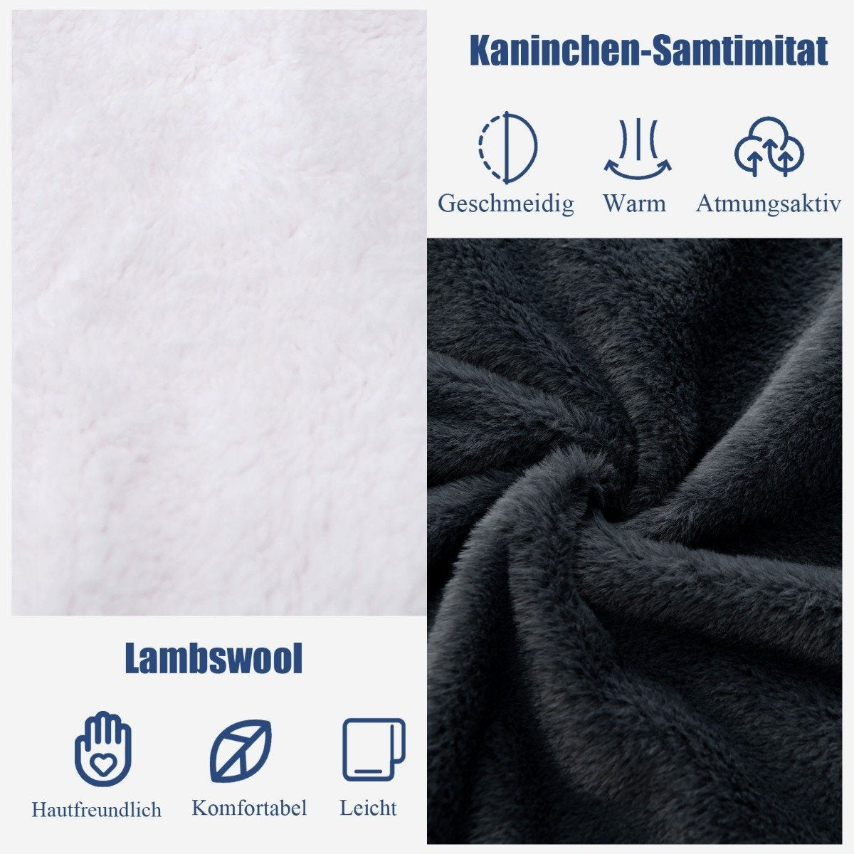 Electric Blanket 9 Heat Levels 20-46℃ Heated Wool Blanket 9H Timer 163 x 128 cm Gray