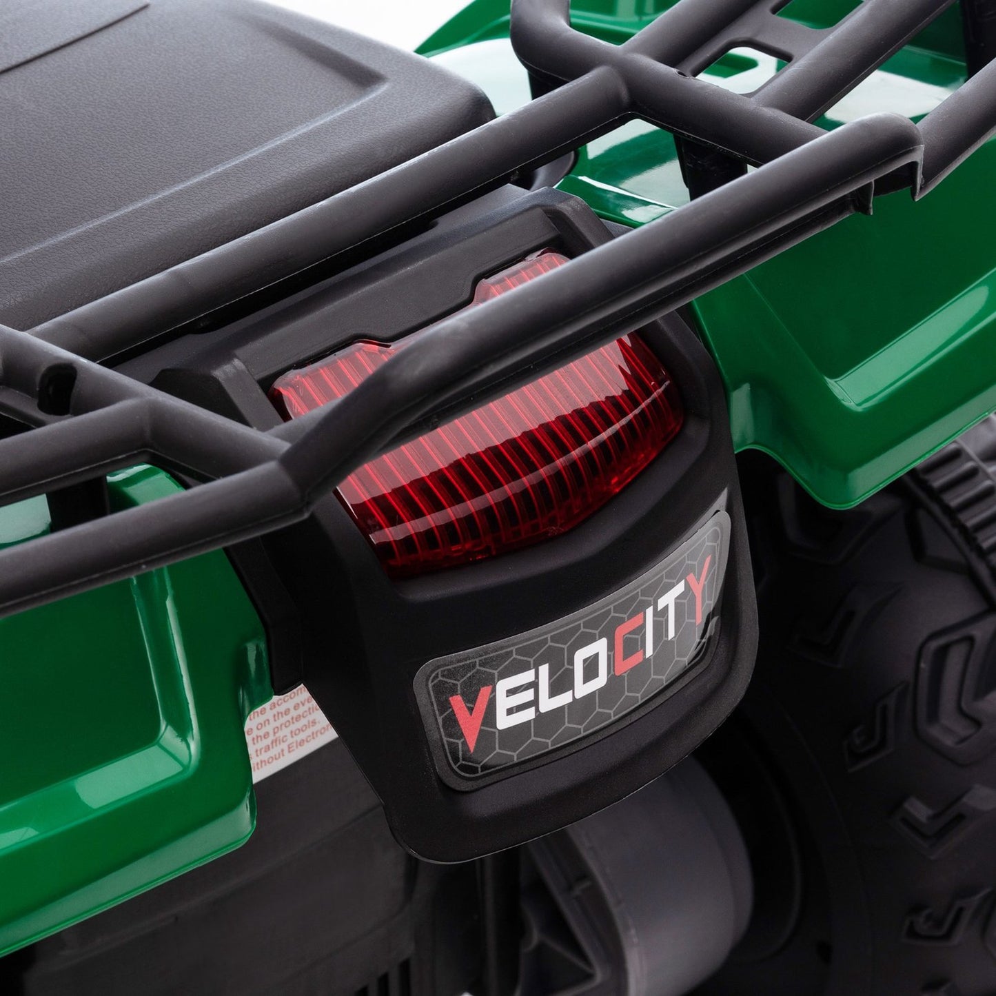 Electric quad bike for children - LED and music, 3+, black/green