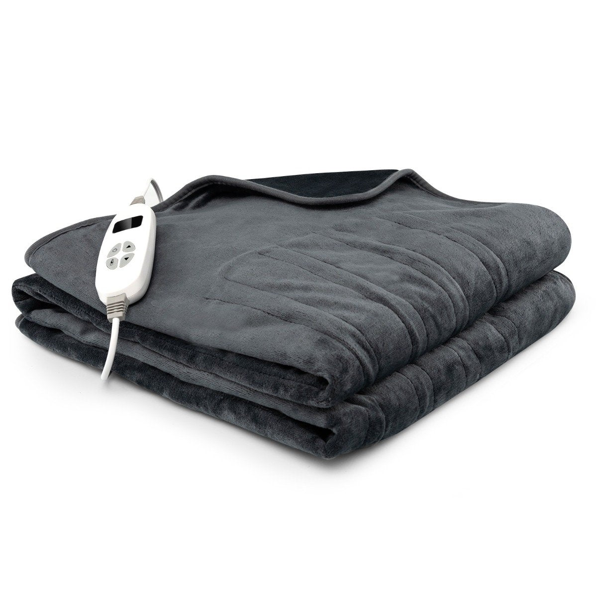 Electric Heated Blanket Soft Electric Blanket with 9 Heat Levels Machine Washable Flannel Blanket Gray