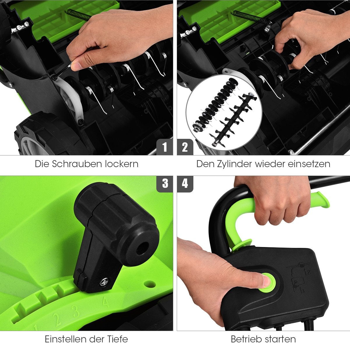 Electric Lawn Scarifier and Aerator, 1500W, 30L Bag, 32cm Width
