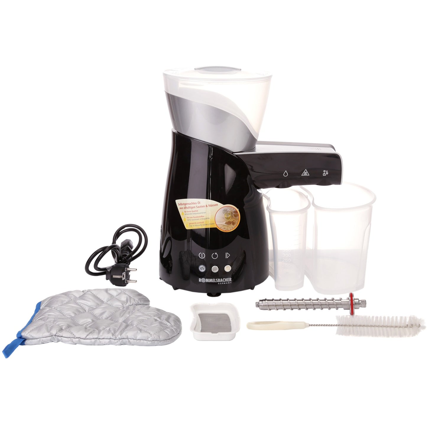 Electric Oil Press, 650W, 700g Capacity, Cold Pressing
