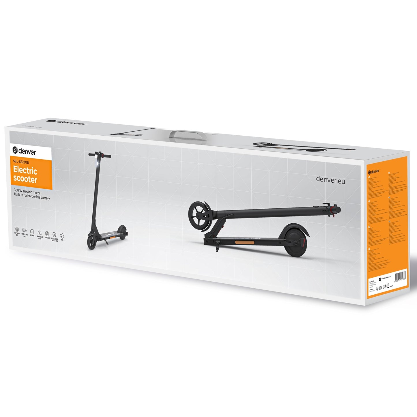 Electric Scooter, 300W Motor, 20 km/h, 6.5"" Wheels, Black
