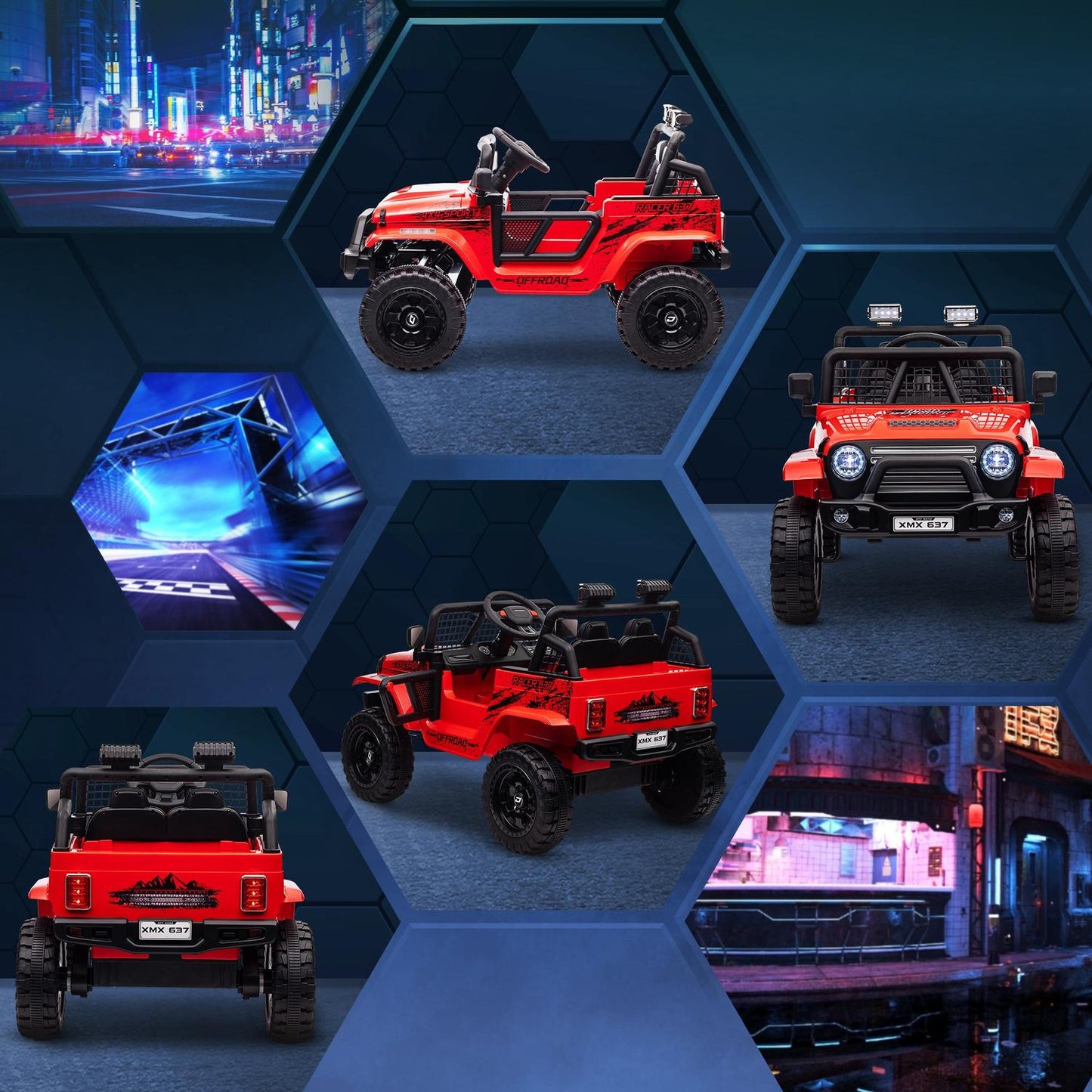 12V electric car for children, terrain with music and remote control