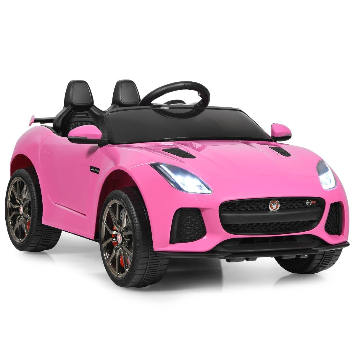 Electric children's car with stories & music & horn & headlights & 2.4G remote control pink