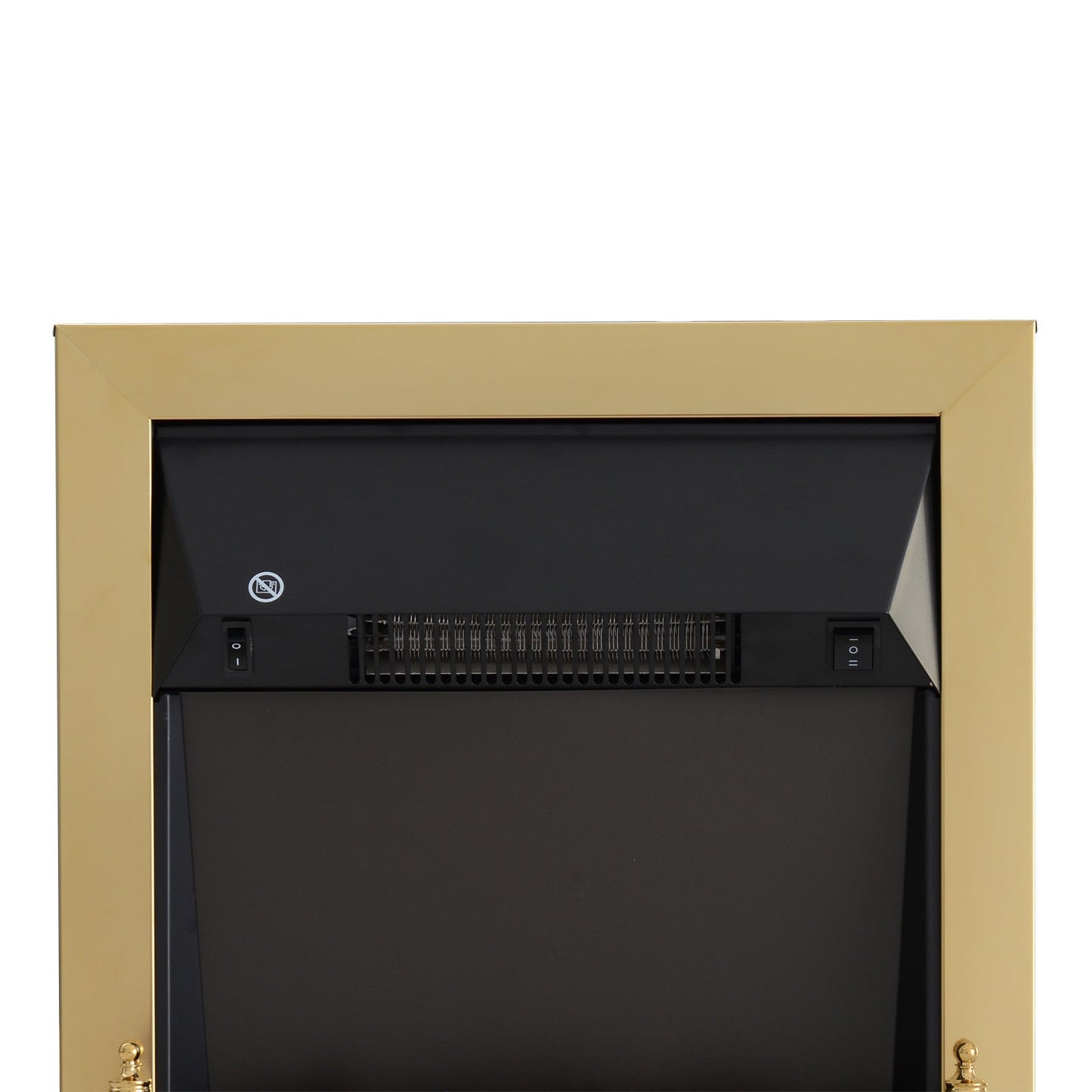Freestanding Electric Stove, 1000/2000W, Gold, Flame effect
