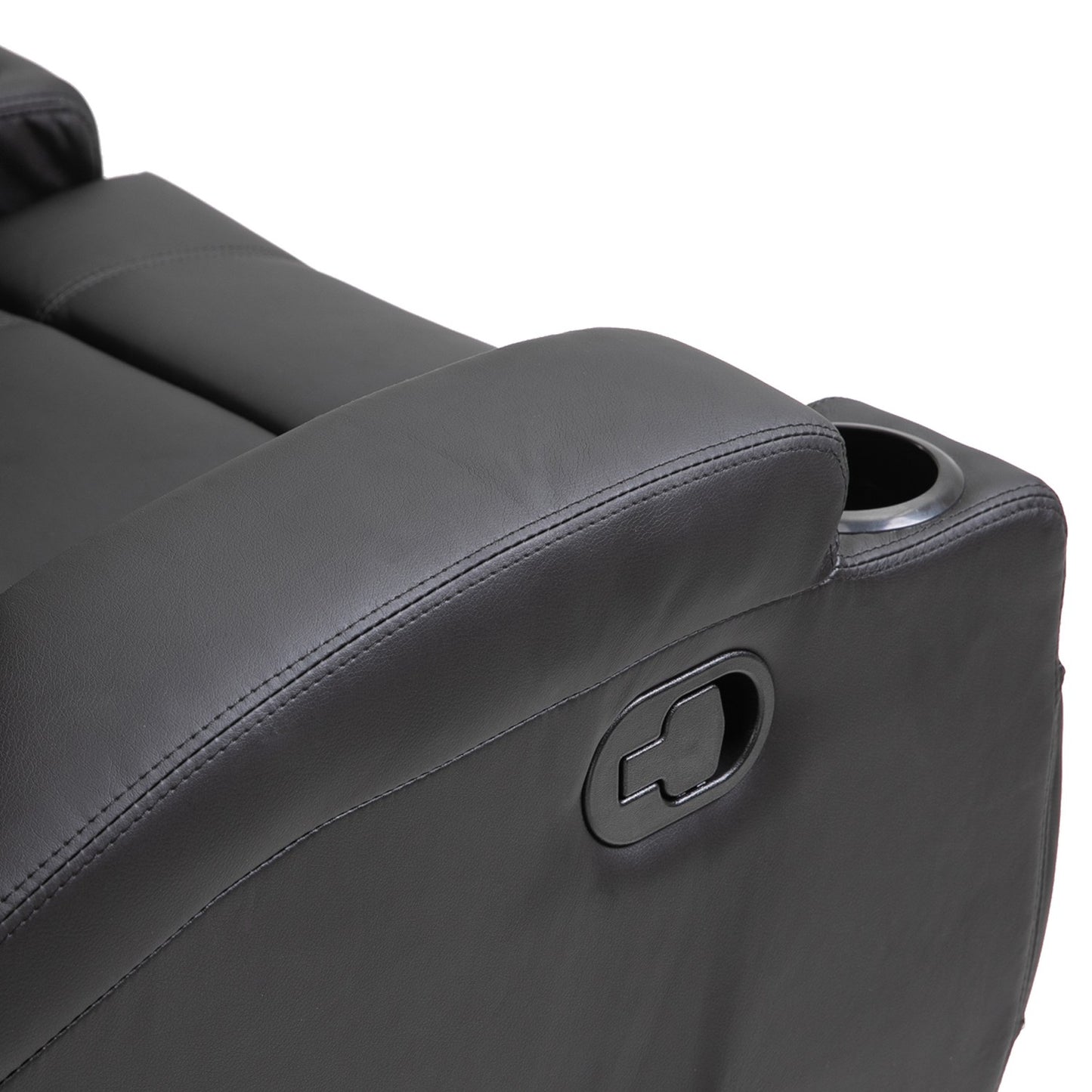 Electric massage chair, reclining, 5 positions, black artificial leather