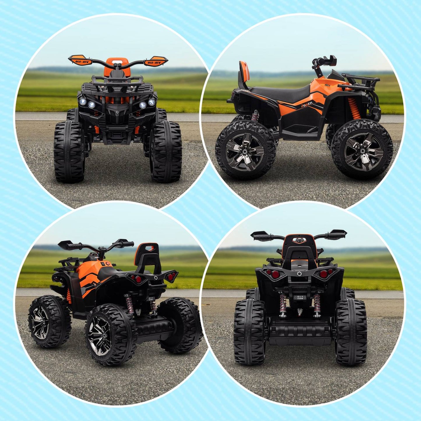 Electric Quad for children 3-5, 12V with MP3 & USB, Orange
