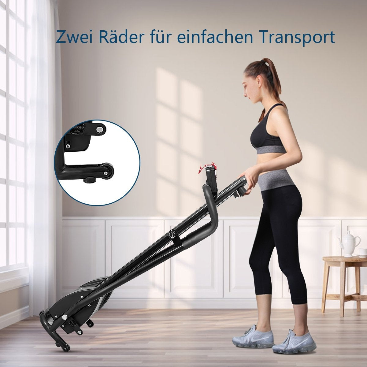 Electric treadmill foldable exercise bike rollable fitness device LCD display