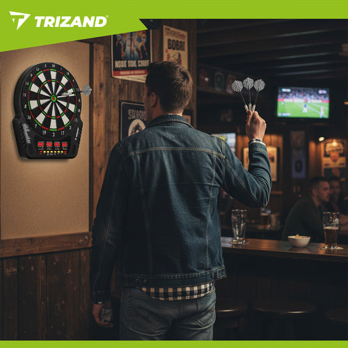 Electronic Dartboard Set, 4 LED Displays, 6 Darts