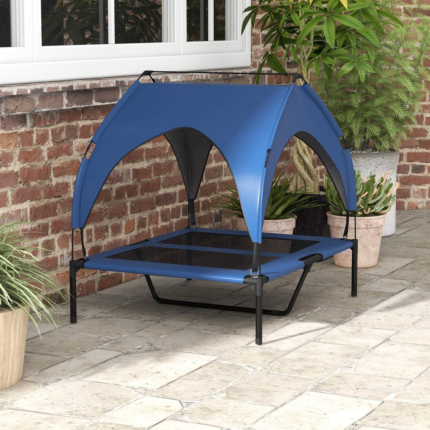 Elevated Canopy Dog Bed - Ventilated Outdoor Bed, Large