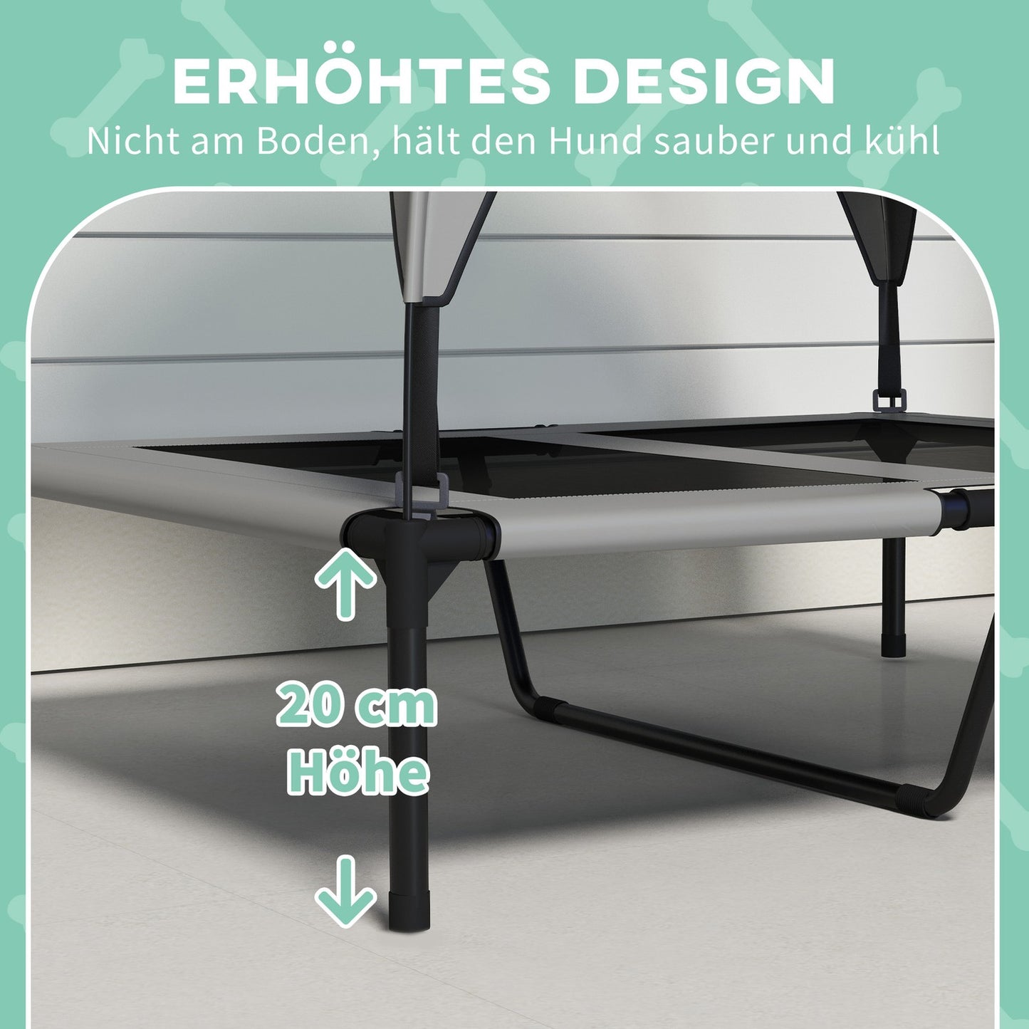 Outdoor Elevated Dog Bed with Breathable Canopy, Large