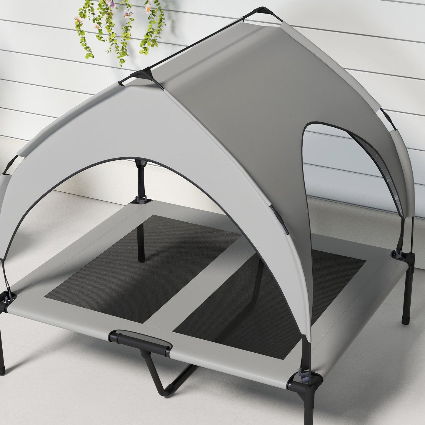 Outdoor Elevated Dog Bed with Breathable Canopy, Large