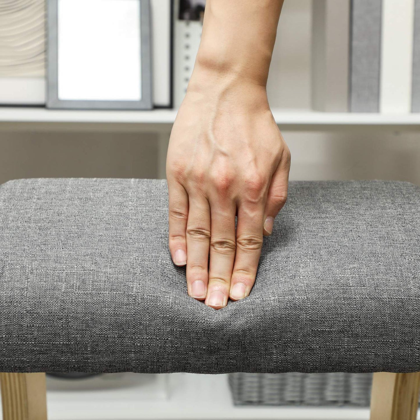 Ergonomic rocking kneeling chair for improved posture, gray