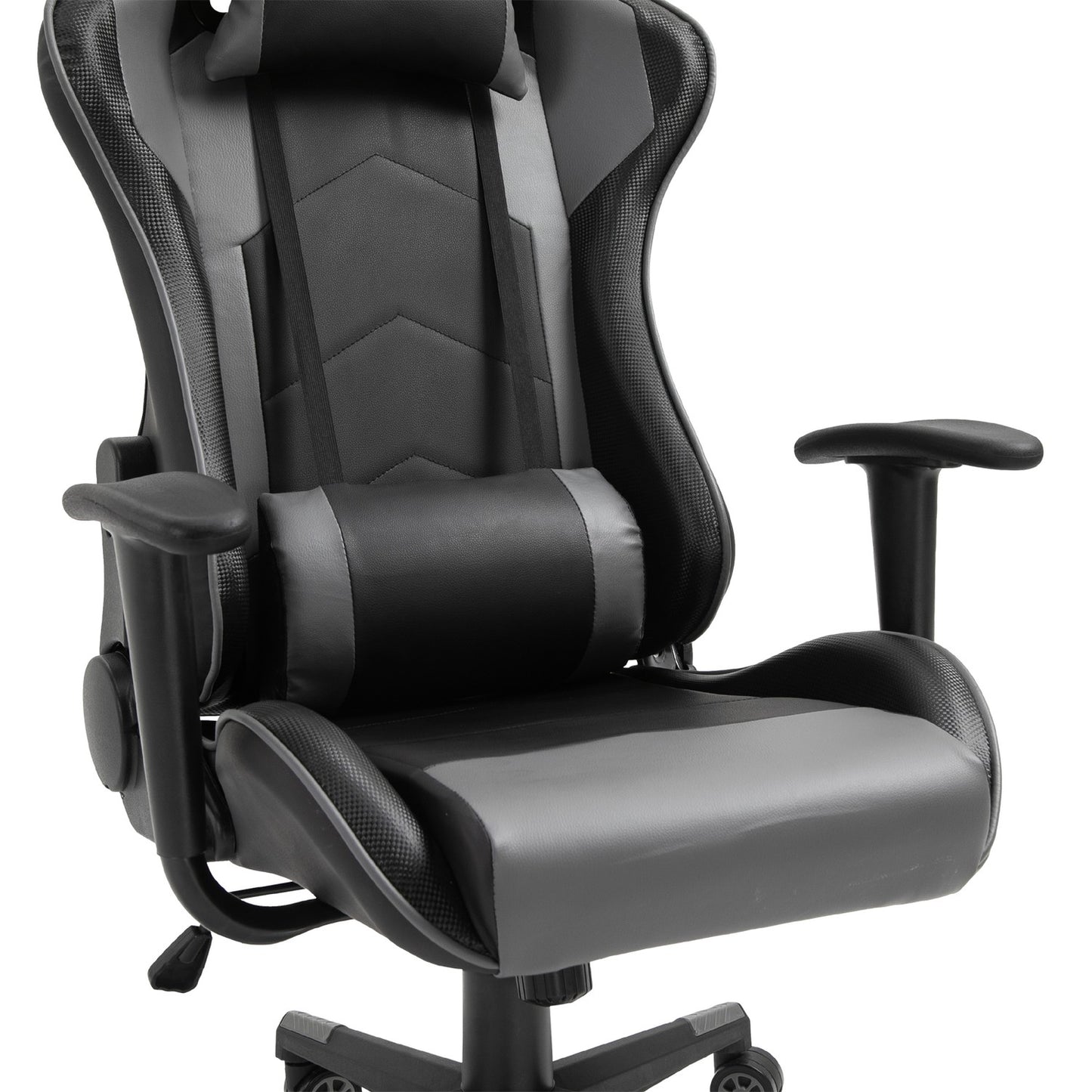 Ergonomic swivel gaming chair, black artificial leather