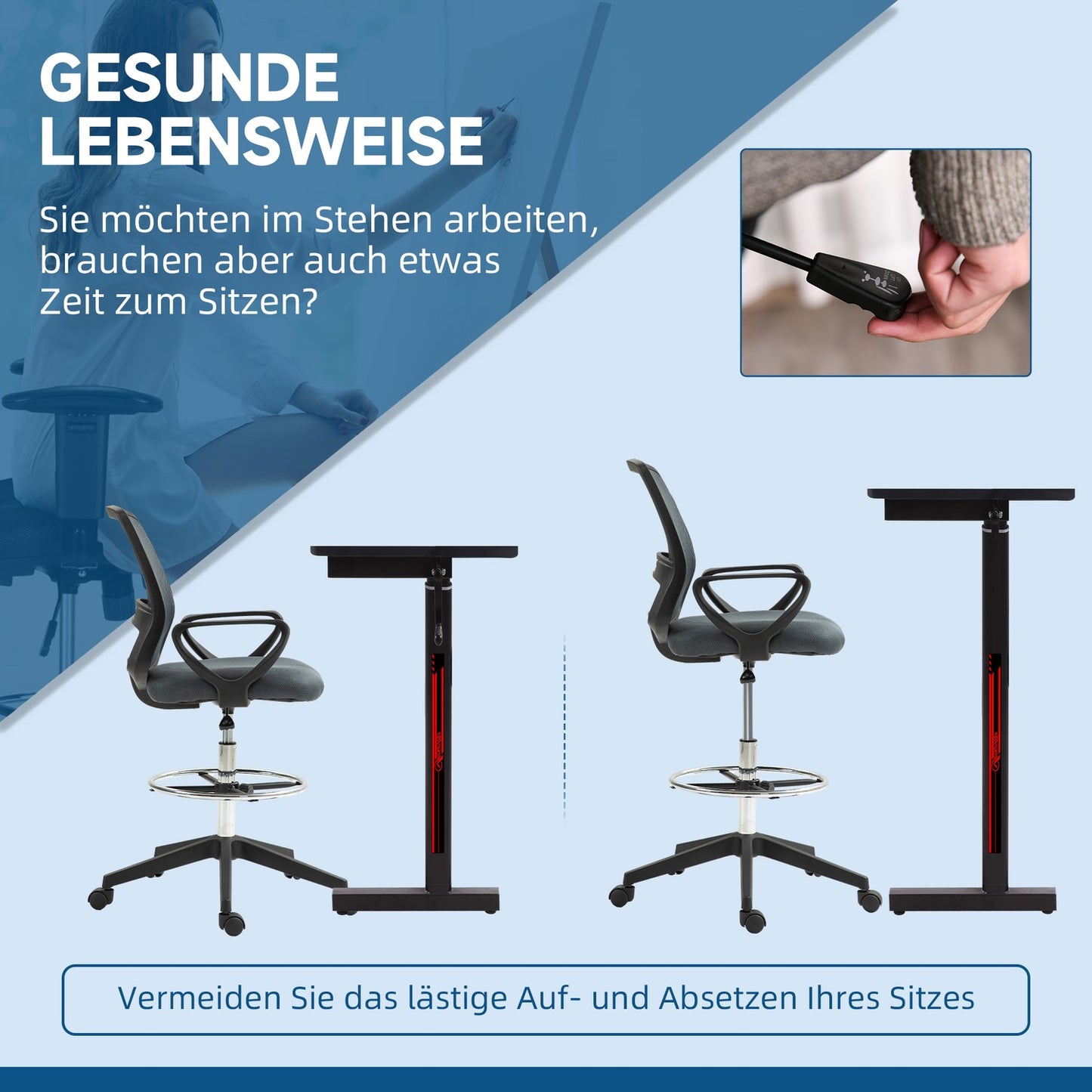 Ergonomic Office Chair with Armrests and Adjustable Footrest