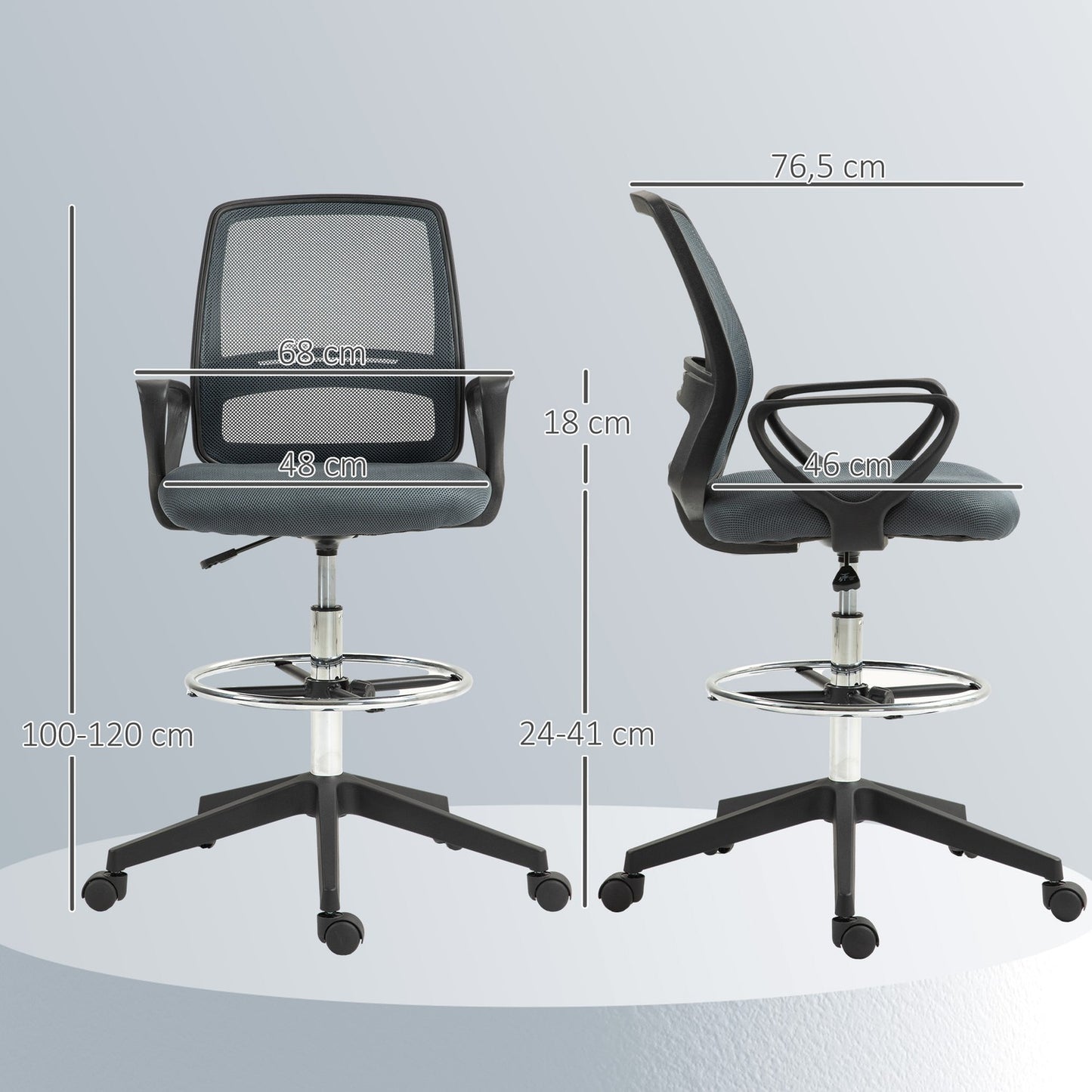Ergonomic Office Chair with Armrests and Adjustable Footrest