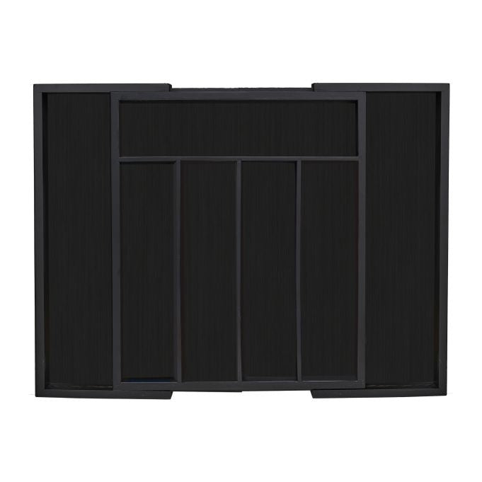 Extendable Bamboo Cutlery Tray in Black