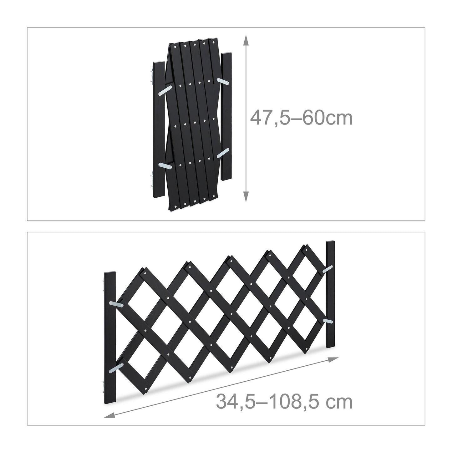 Extendable Bamboo Safety Gate in Black