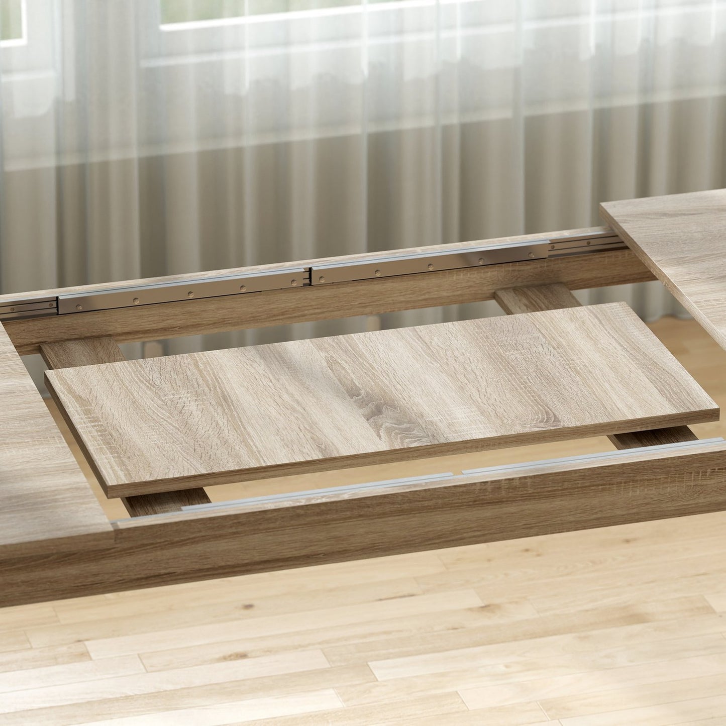 Extendable Dining Table, 180-260 cm, Seats 6-10, Wood