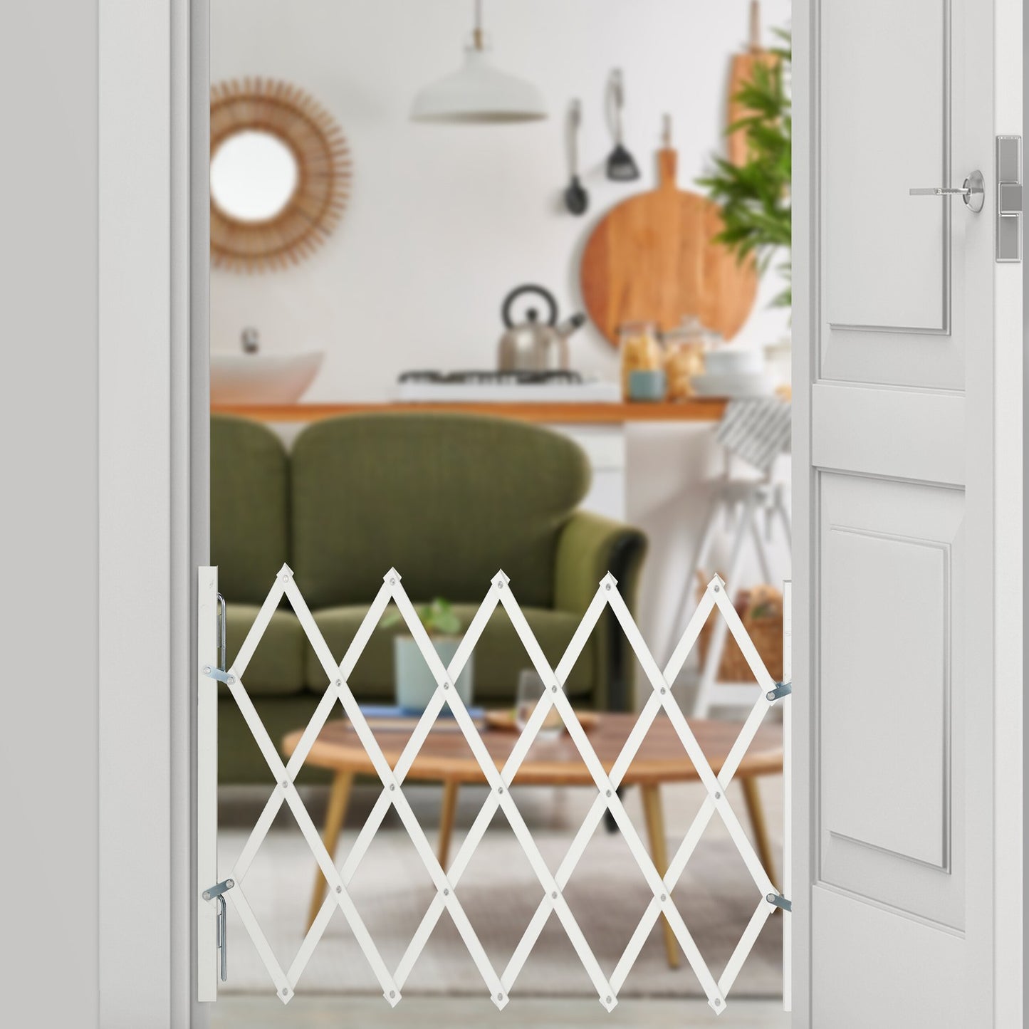 Extendable Dog Barrier in White