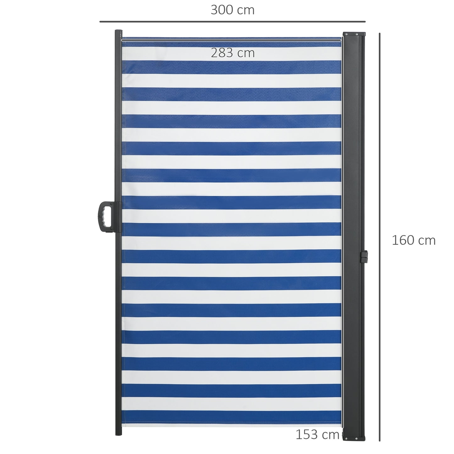 Retractable side awning, 300x160 cm UV & Wind protection