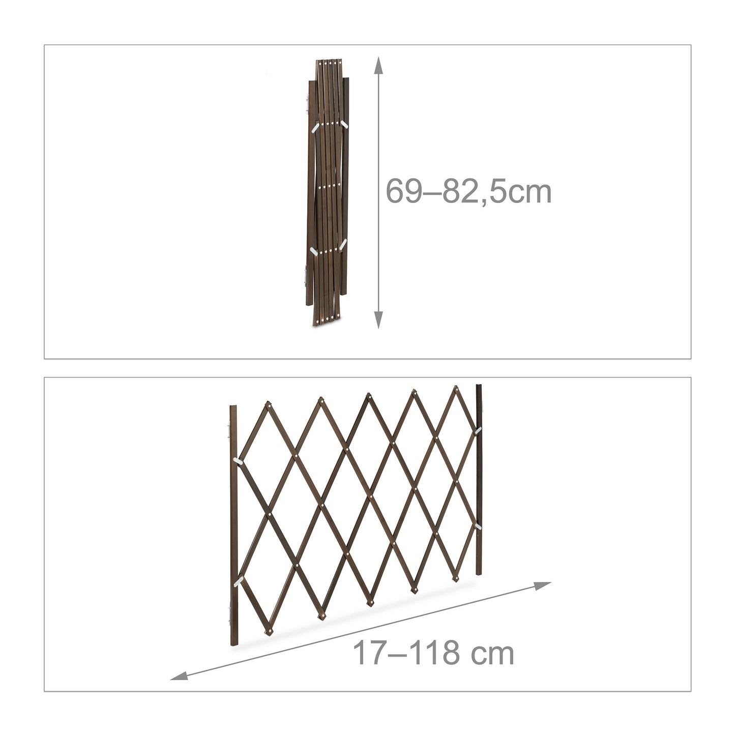 Extendable dog guard in brown