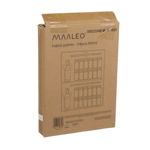 Fabric paints - 24 pcs. 180ml Maaleo 22948