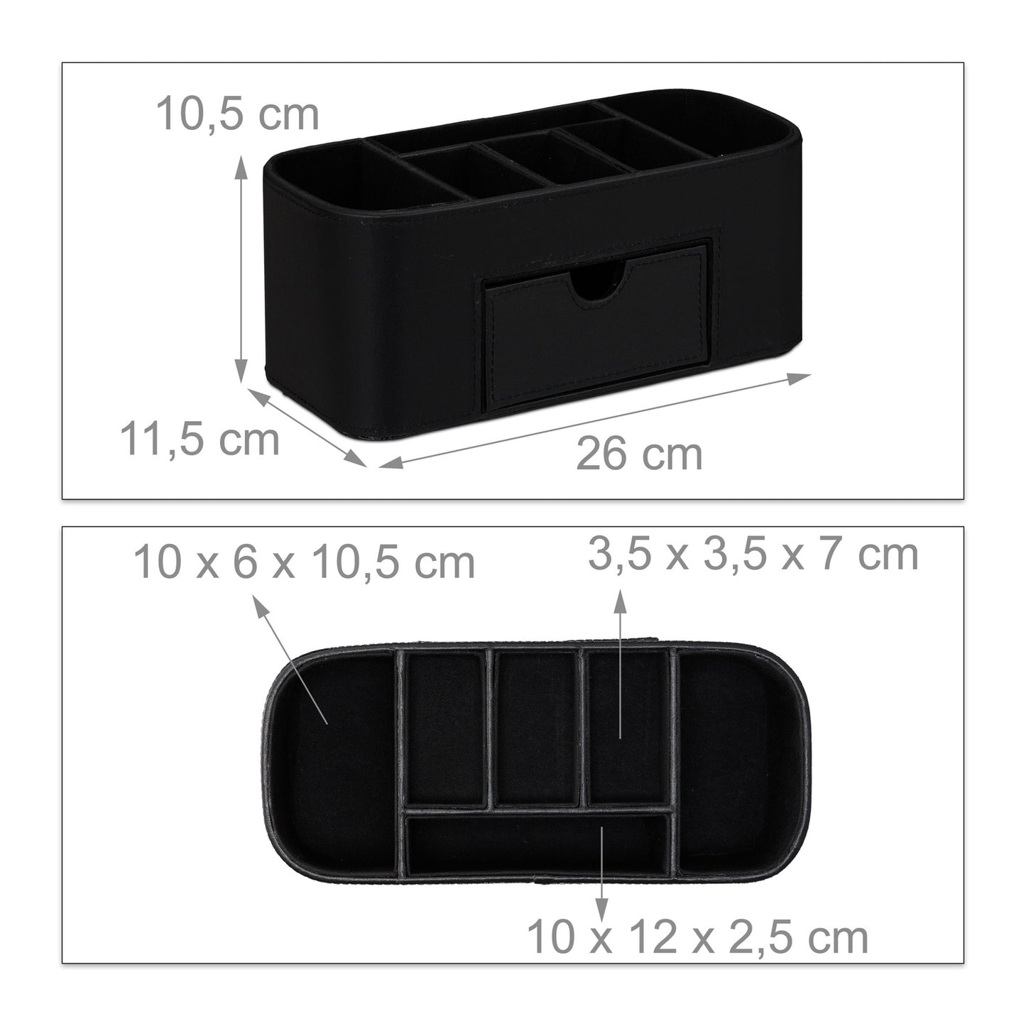 Faux Leather Desk Organiser