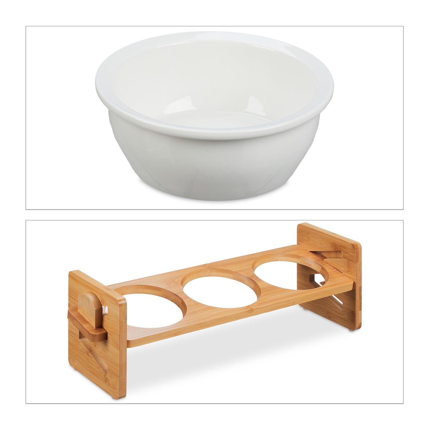 Feeding station for dogs adjustable in height