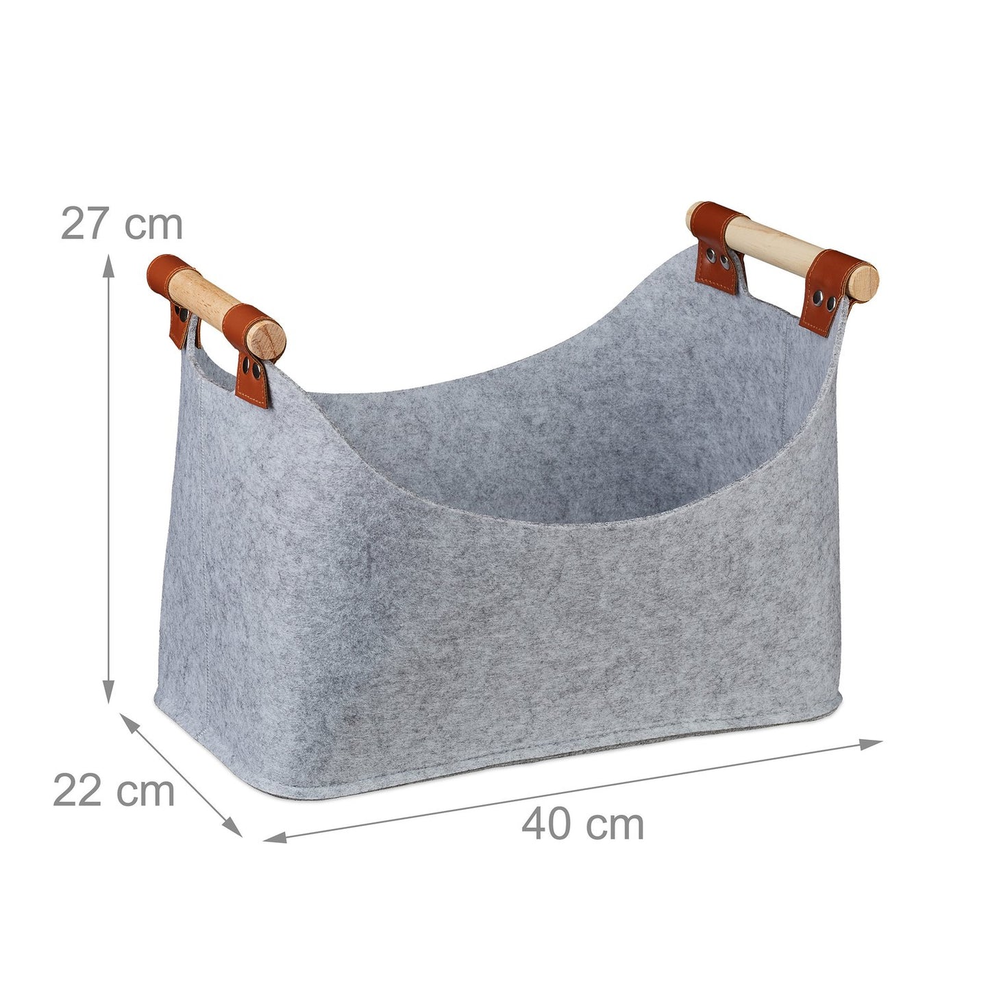 Felt bag with wooden handles