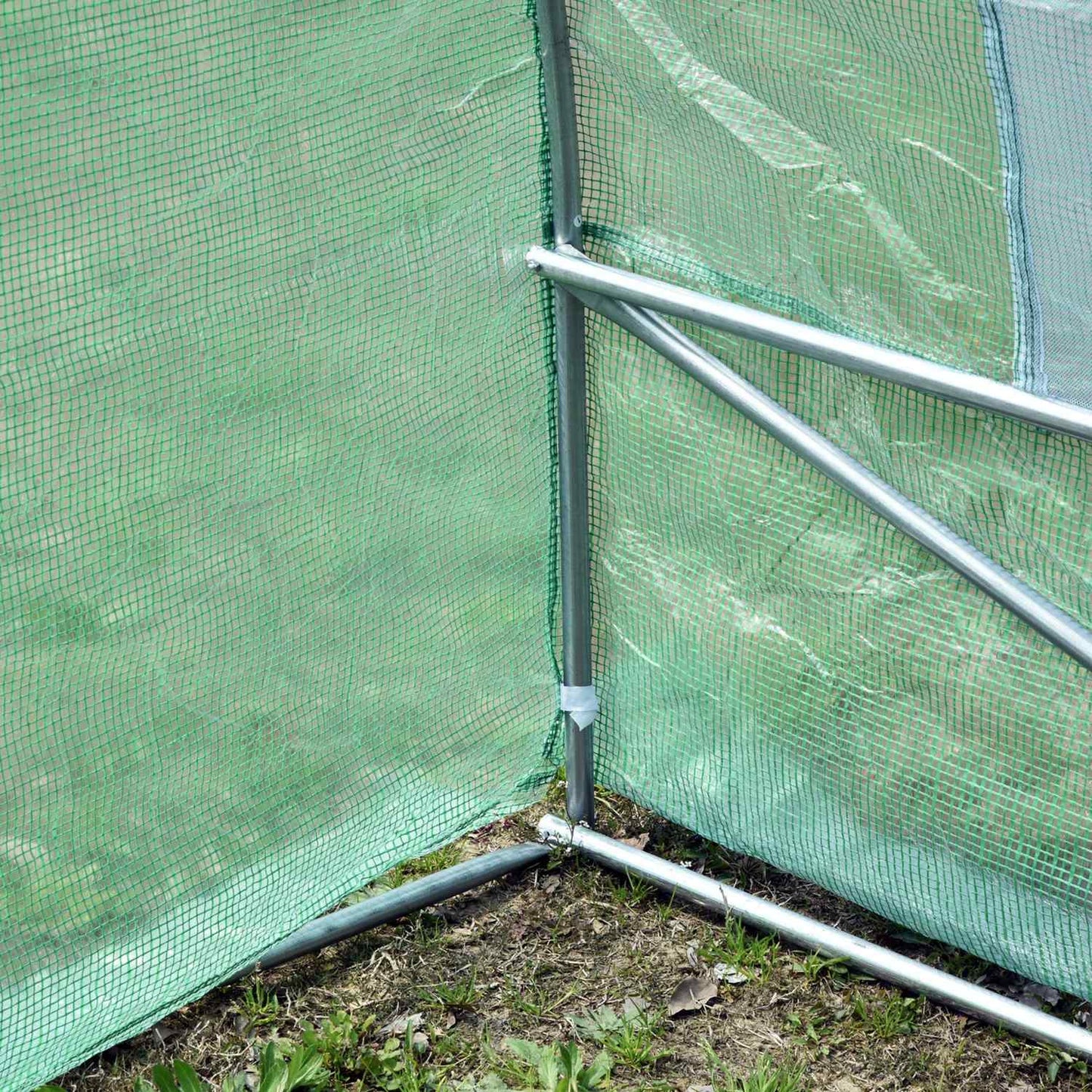 Greenhouse tunnel with window, 590x300x200 cm, Green