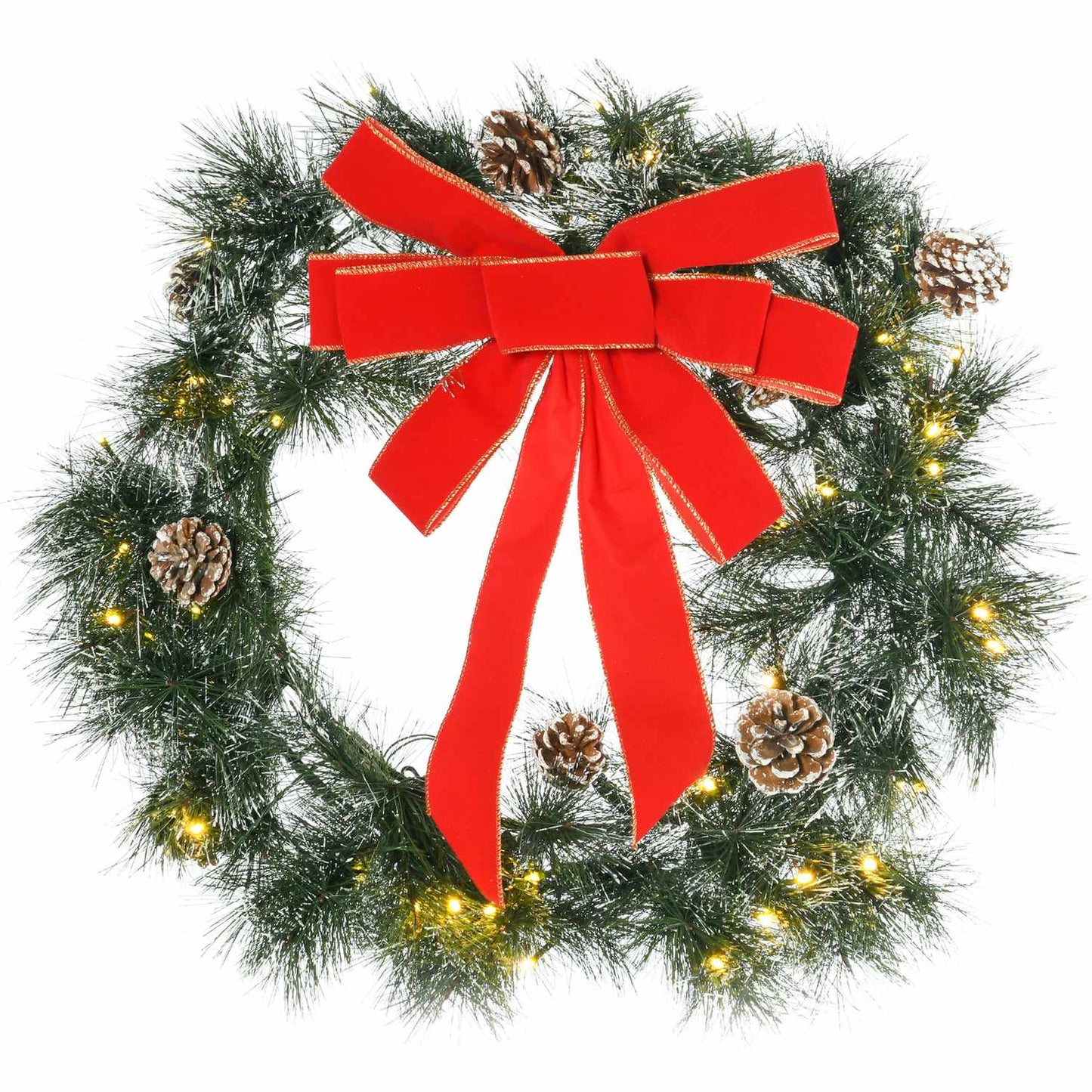 Christmas tree wreath, 60cm, green, hanging eyelet