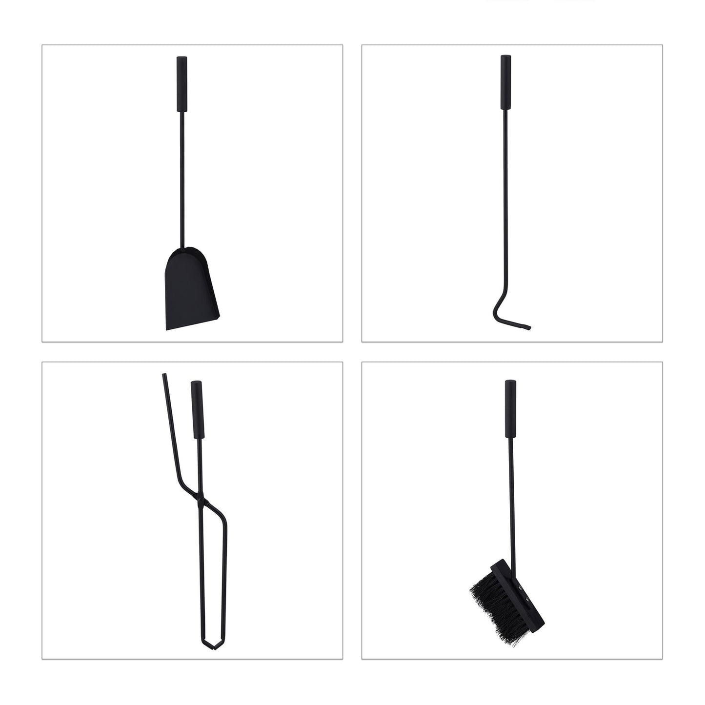 Fireplace 5 parts in grey/black