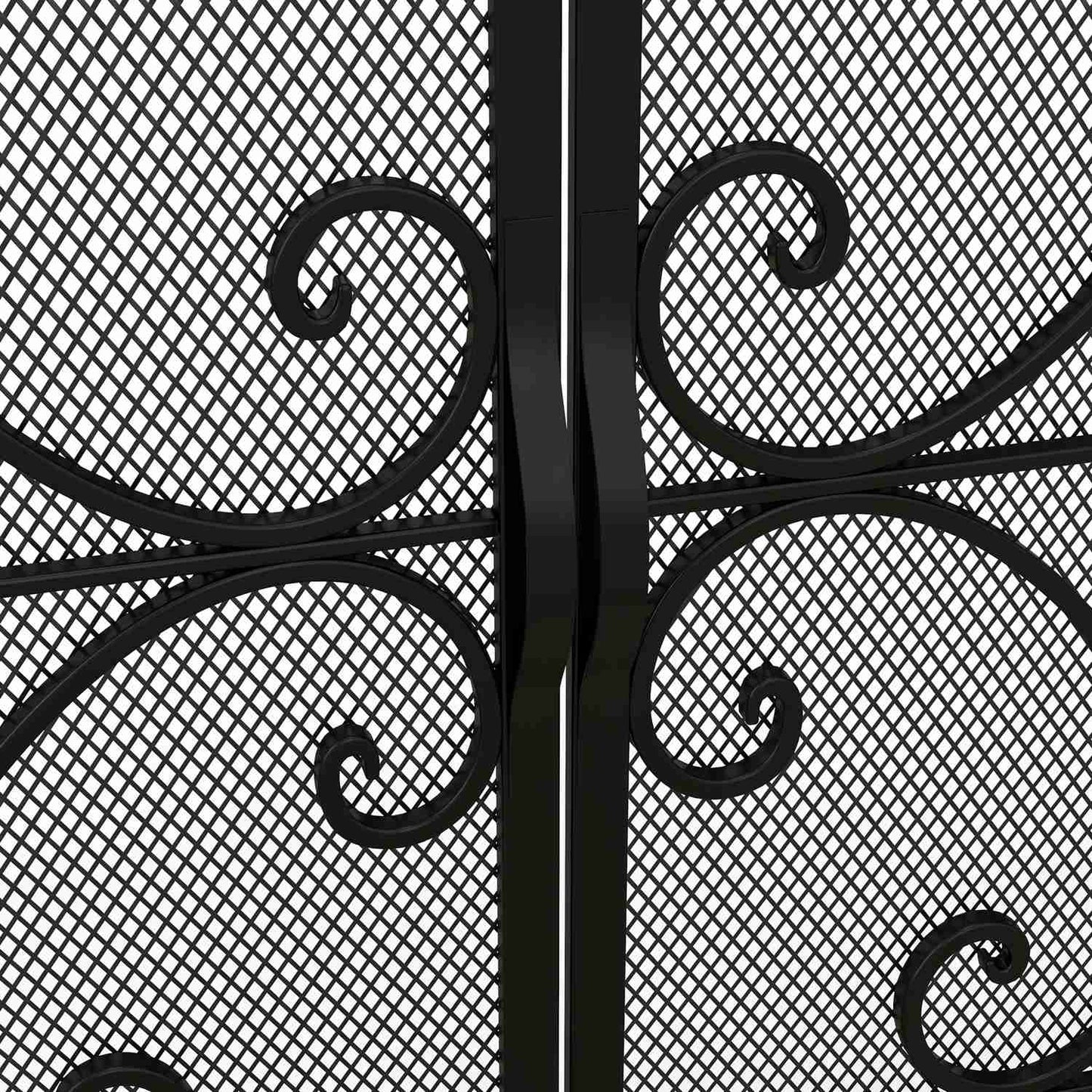 Fireplace guard & Gate - Magnetic steel, Black 105x80.5 cm