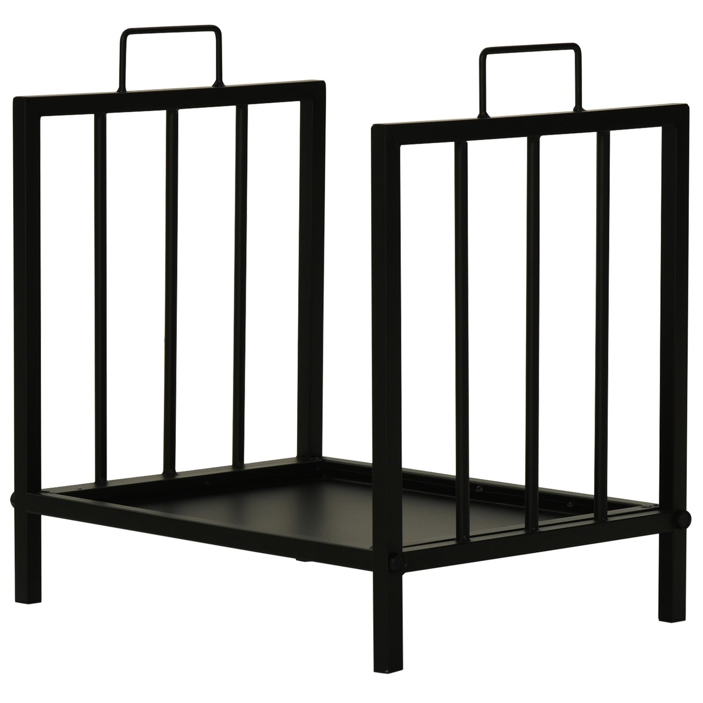 Wood stand with handle, Heavy Duty Metal, Black, 50 kg