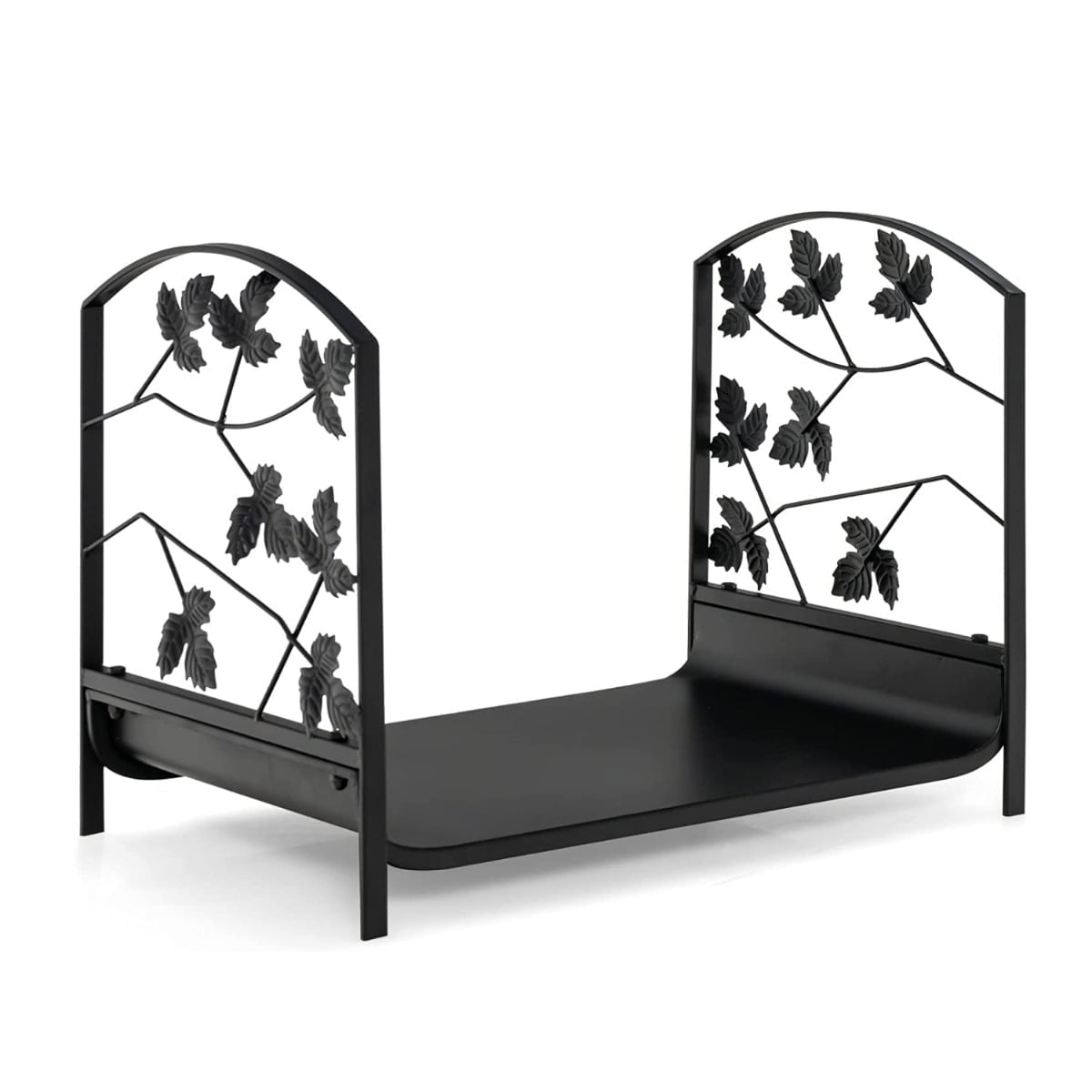 Firewood Rack, Heavy-Duty Steel, 48x34x41 cm, Black