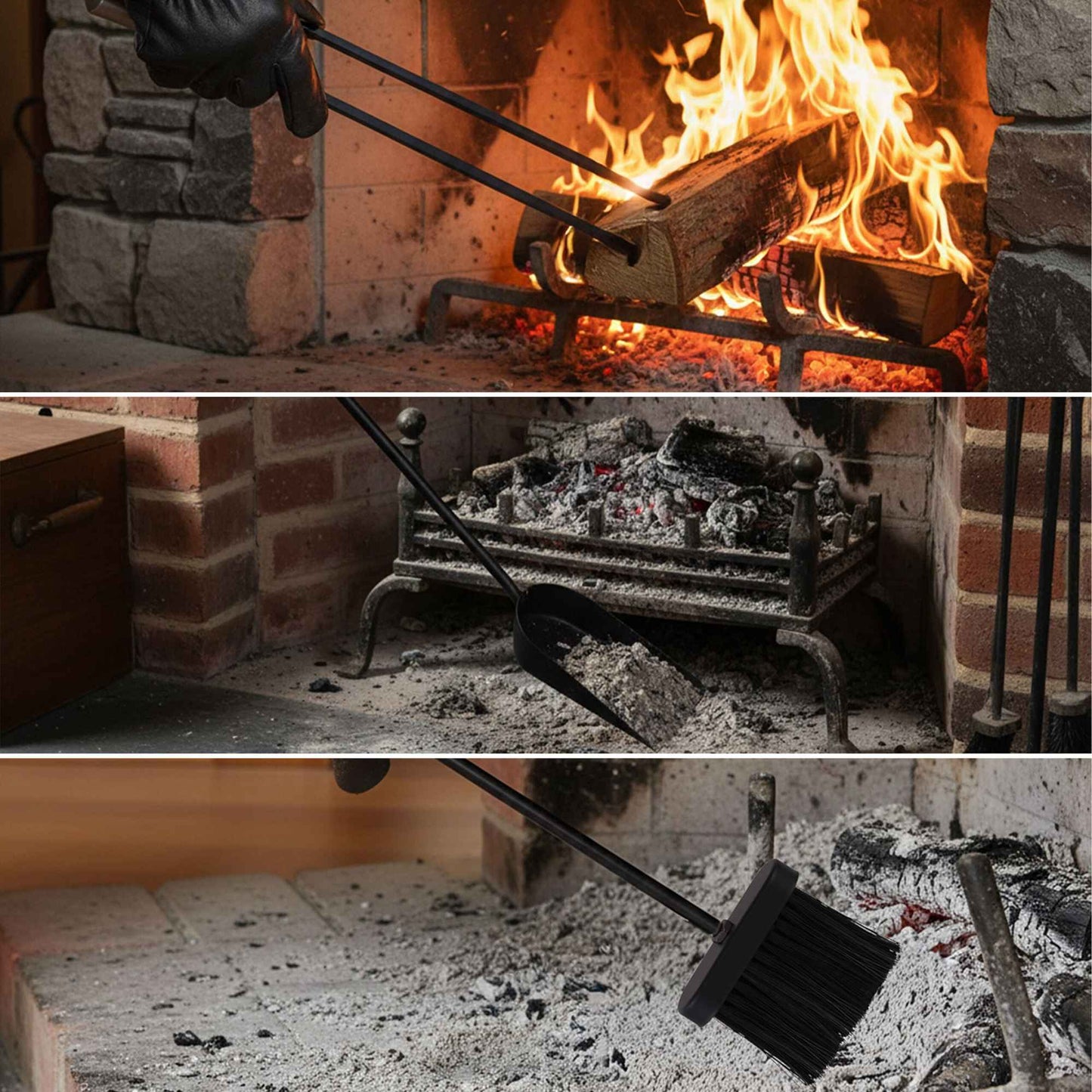 Firewood Rack with Fireplace Tools – Indoor Storage Solution
