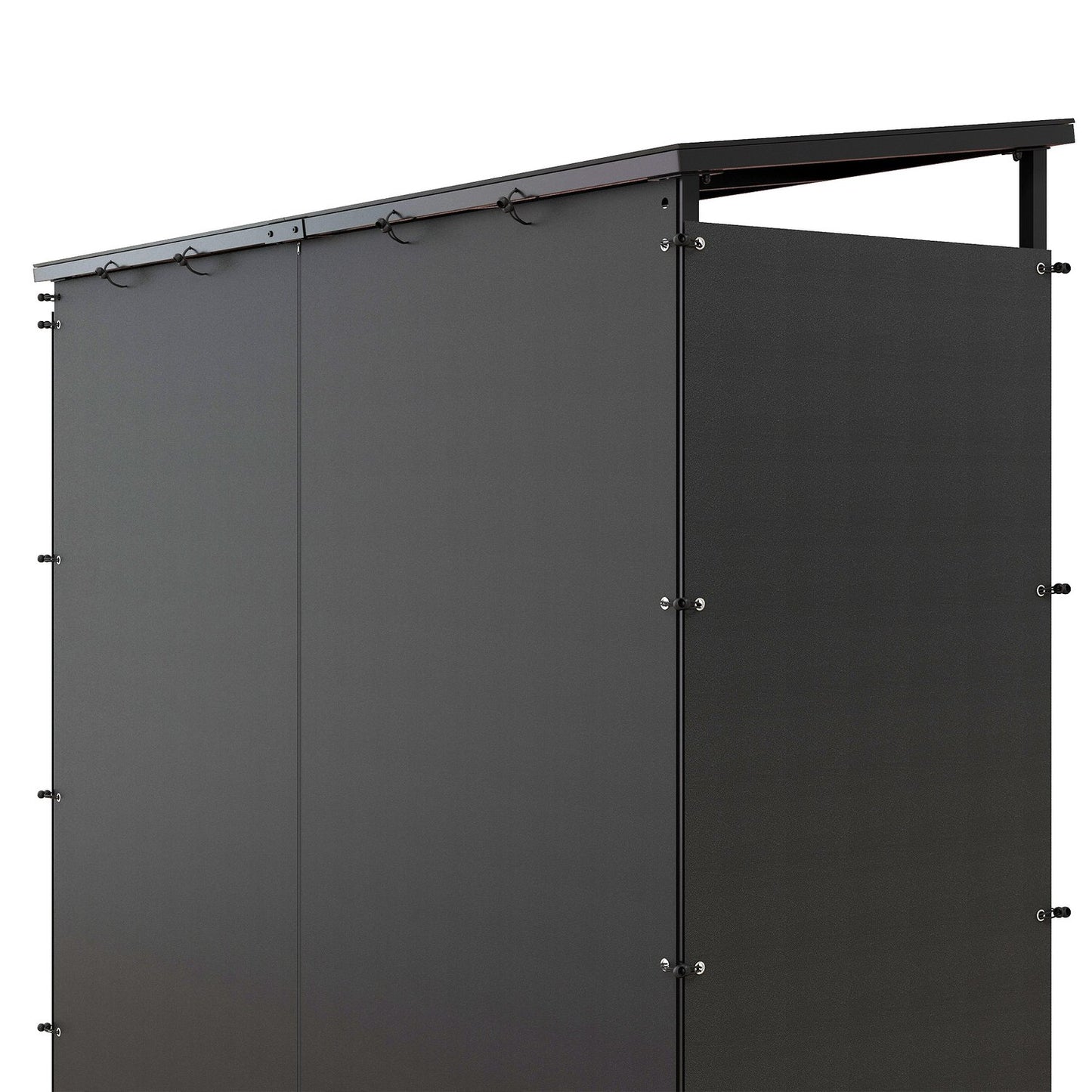 Metal wood rack with lid, 2000 kg capacity, black