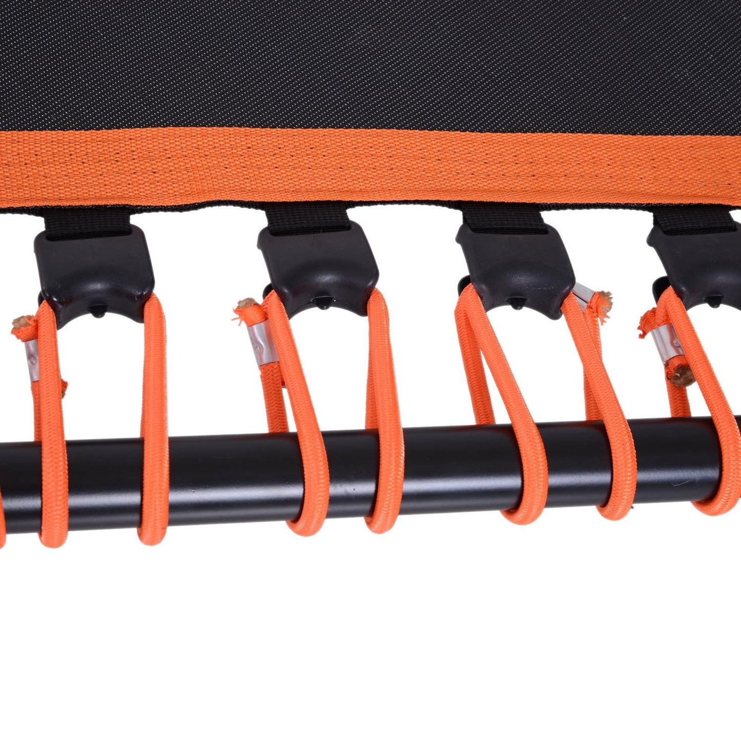 Fitness trampoline for yoga, steel frame, black and orange