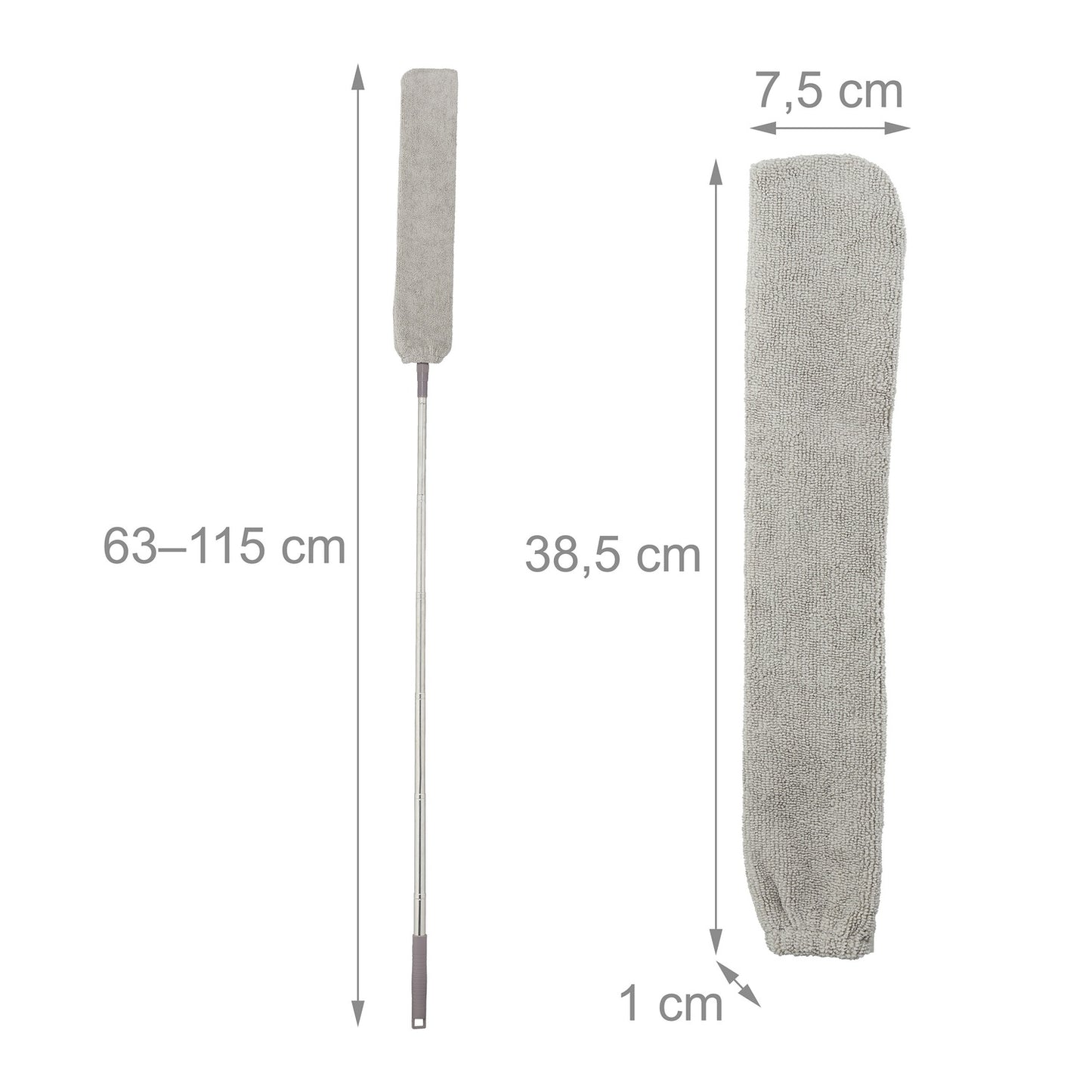 Flat spring vacuum cleaner with telescopic handle