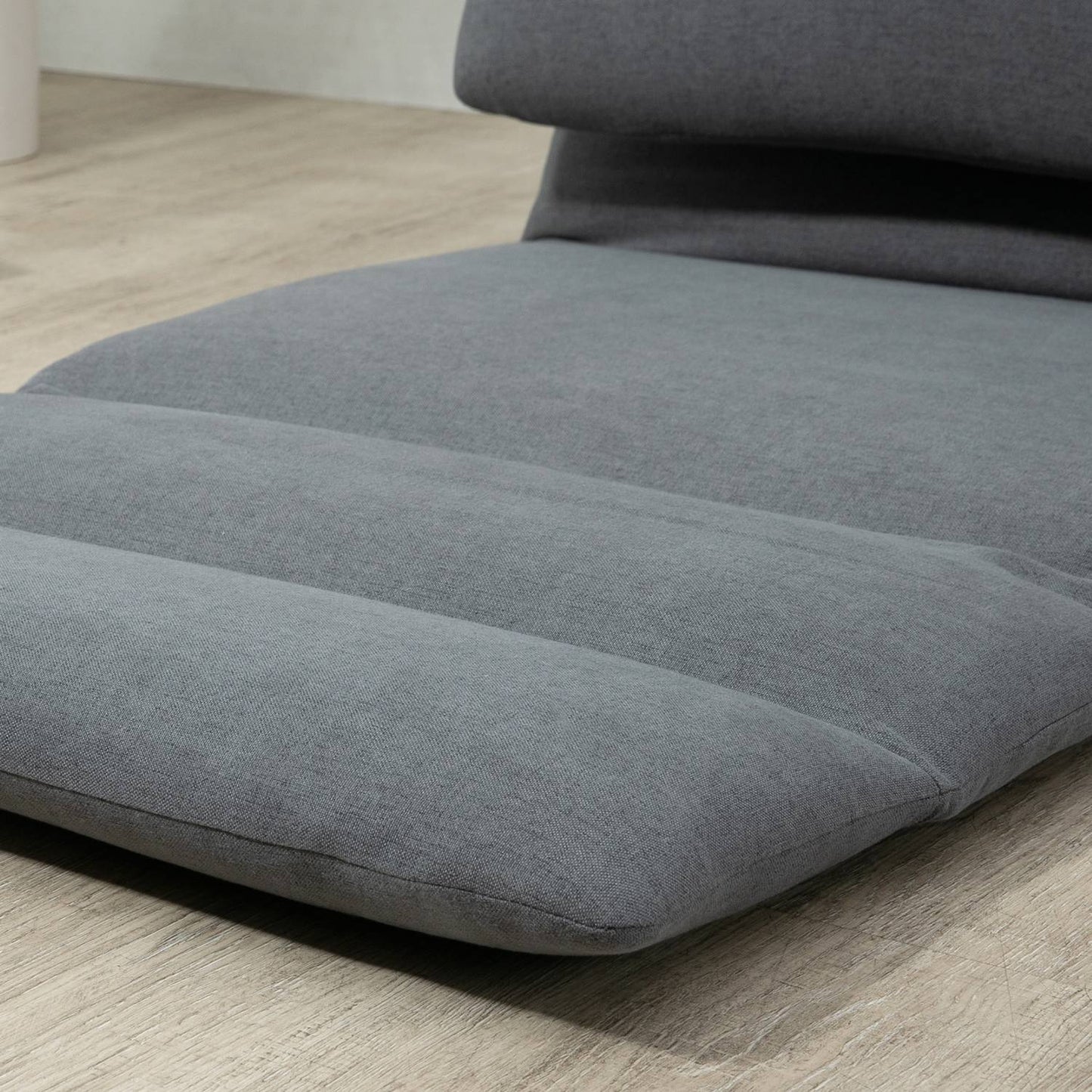 Adjustable floor chair, folding and collapsible, dark gray
