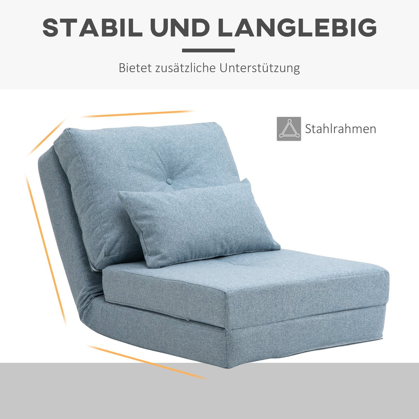 2-in-1 Floor Chair & Mattress, Adjustable, Sky Blue