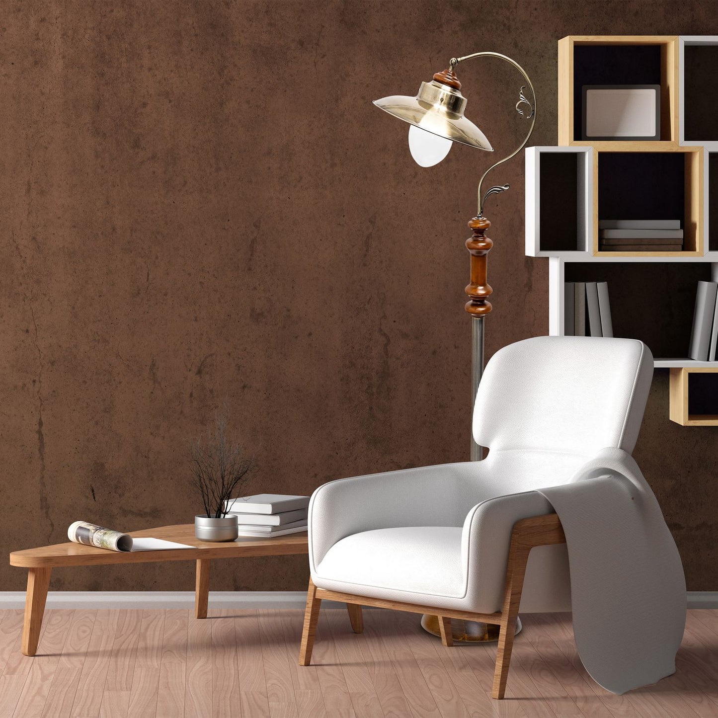 Floor lamp Art Nouveau Design Brass