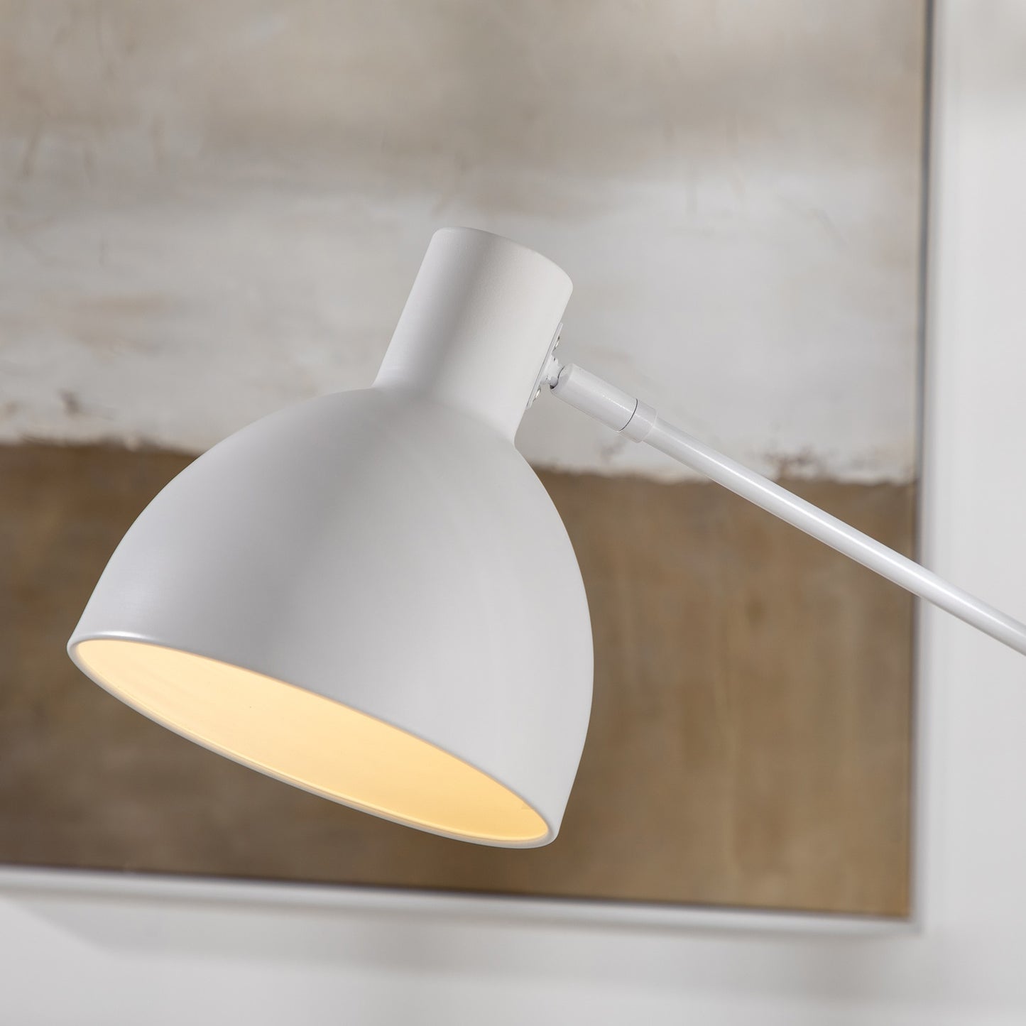 Height-adjustable white arc reading lamp, E27 socket