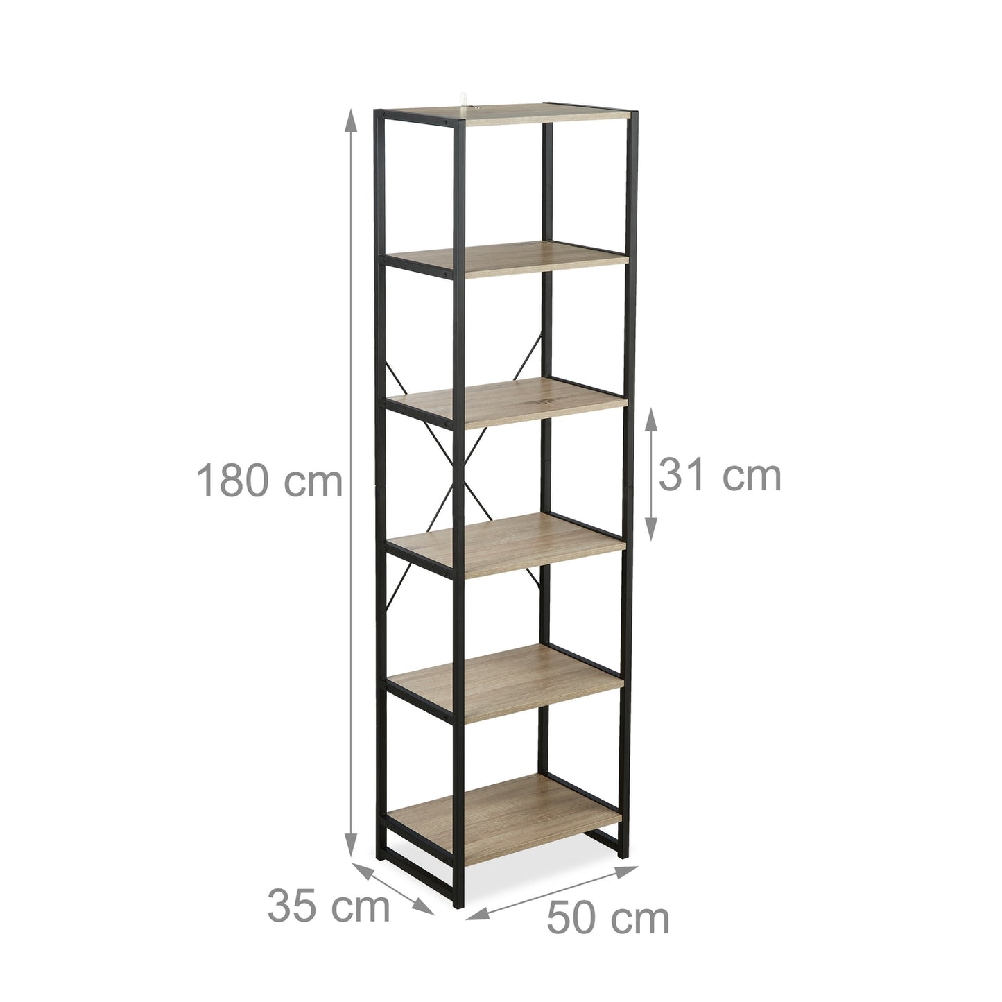 Floor shelf with 6 levels