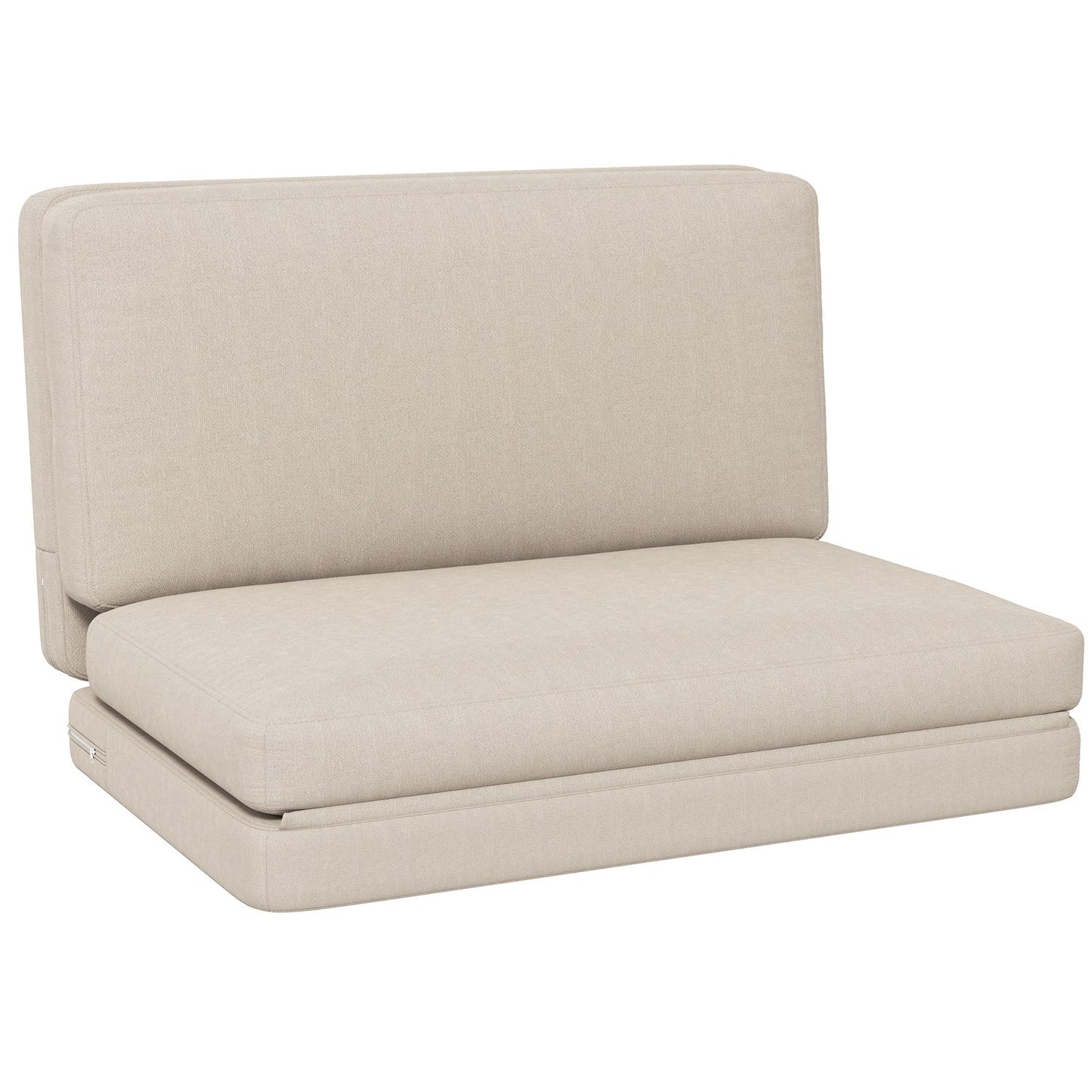 Convertible 3-in-1 sofa bed, velvet look, beige, capacity 240 kg
