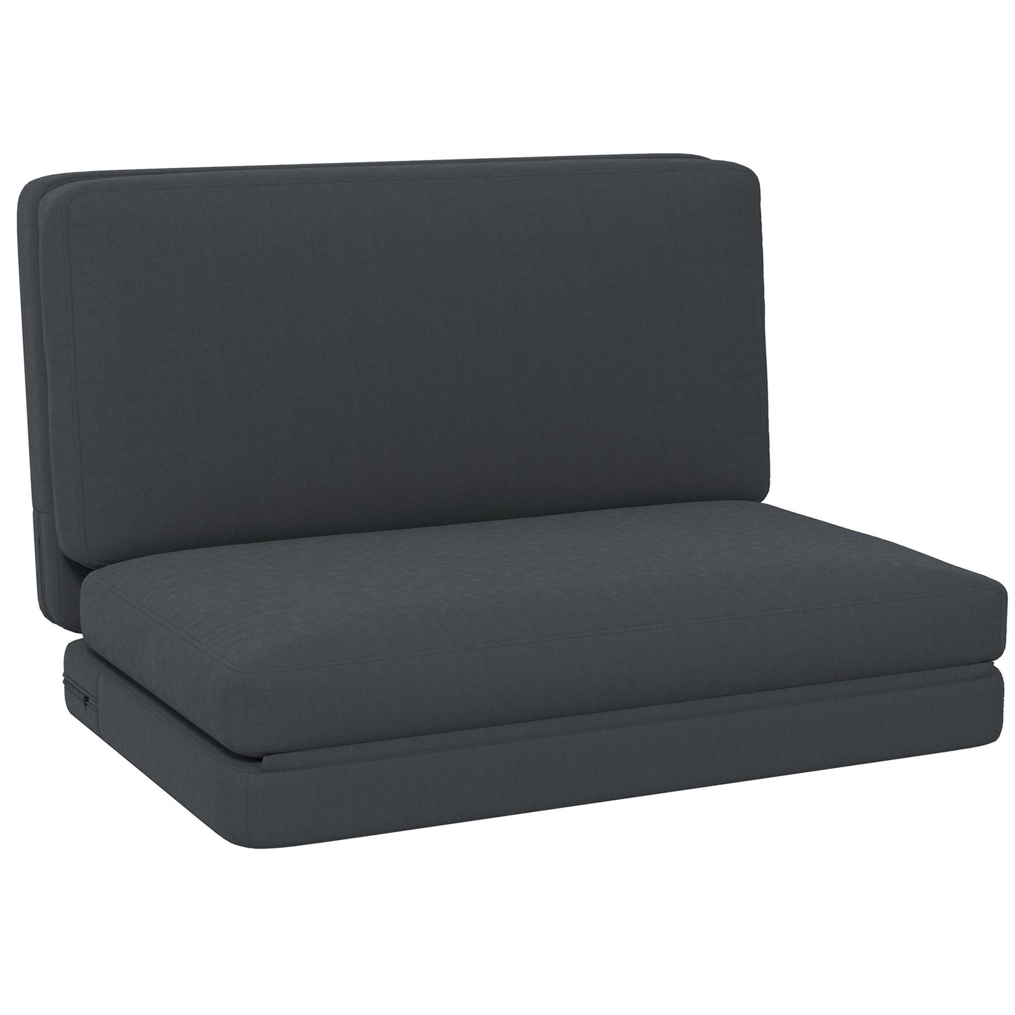 Dark gray 3-in-1 folding sofa bed - velvet look, capacity 240 kg