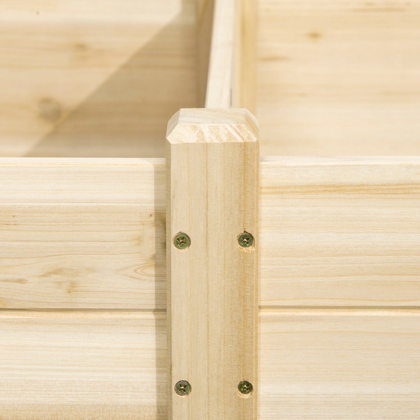 Wooden flower box with two sections for plants, 244x61.5x27cm