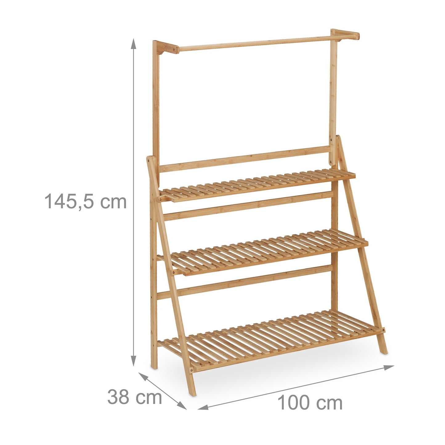 Flower stand in bamboo with hanging rod